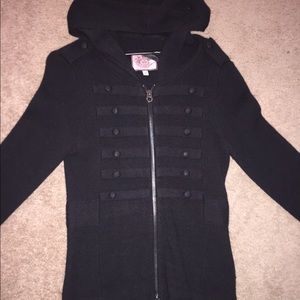 Juicy Couture Zip Up Military Style Sweater